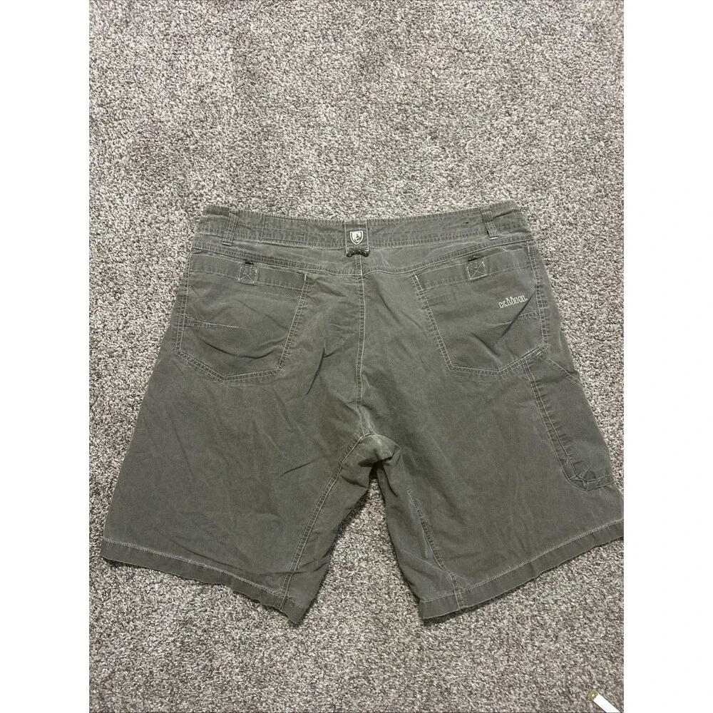 Kuhl Mens Renegade Cargo Shorts Green Vintage Patina Dye Size 40 Hiking Outdoor